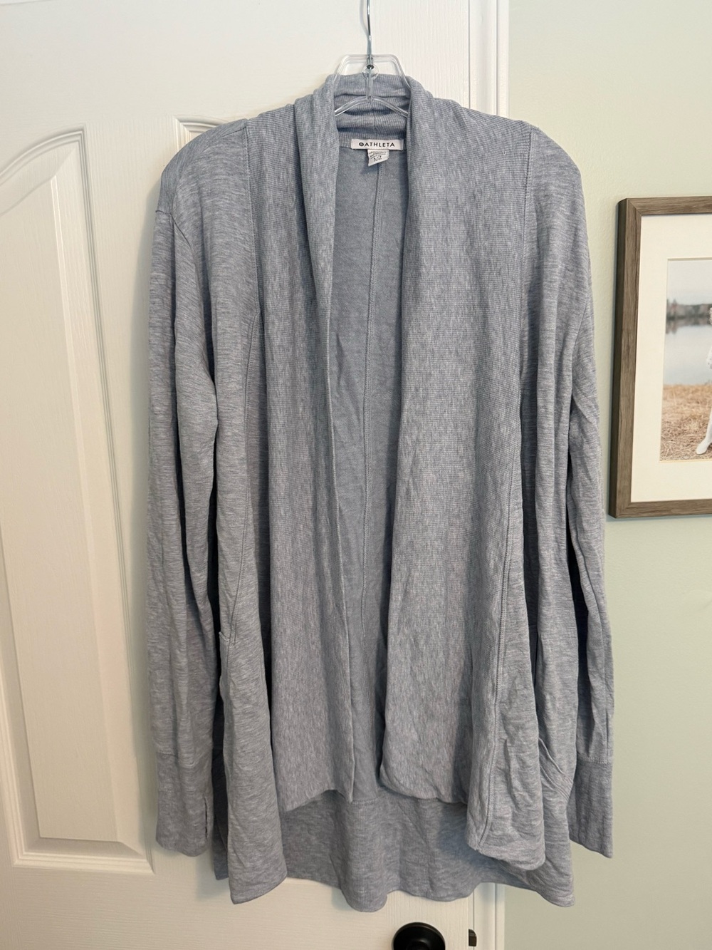 Athleta Pranayama Cardigan Wrap Heather Blue - women’s Large Tall